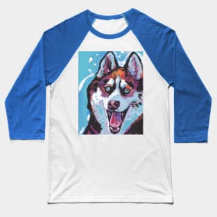 Siberian Husky Bright colorful pop dog art Baseball T-Shirt